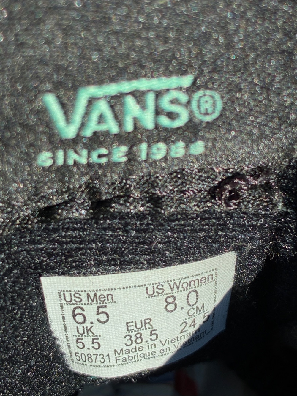 Vans Women's High-Top Sneakers in Black with Pink Leopard Print & Black Suede, 8 - Picture 7 of 7